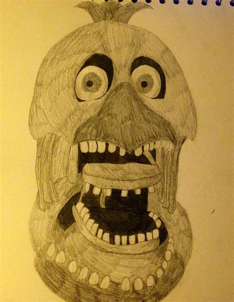 Withered Chica Head by Chowie333 on DeviantArt