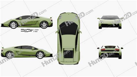 Lamborghini Gallardo LP570-4 Superleggera 2011 Blueprint in PNG ...