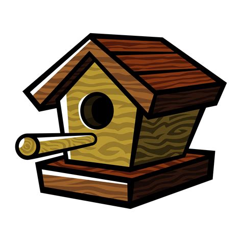 Cute wooden bird house vector cartoon illustration 540353 Vector Art at ...