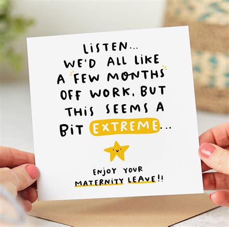 Funny Maternity Leave Card Few Months off Work, Pregnancy Congrats Card ...