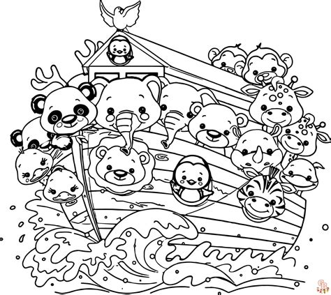 Noah's Ark Animals Coloring Pages - Printable Free for Kids