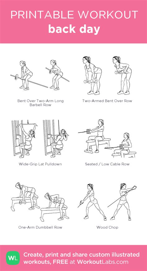 Back workout 2 – click to view and print this illustrated exercise plan ...