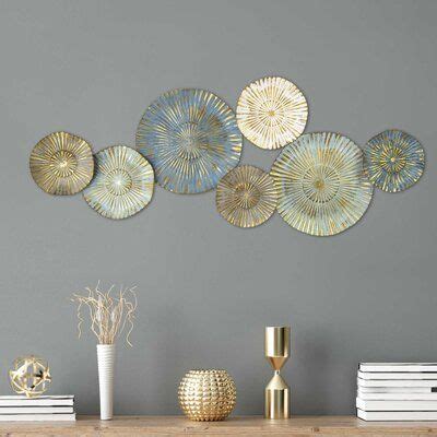 Golden Metallic Plates Wall Decor