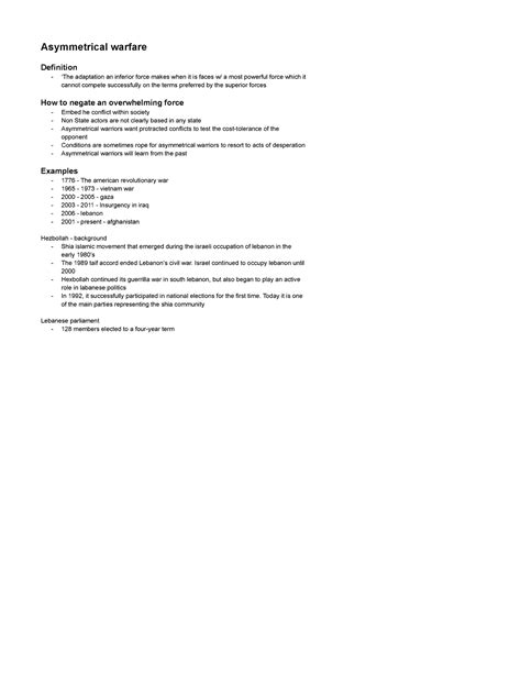 Asymmetrical warfare notes - Google Docs - Asymmetrical warfare ...