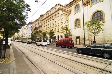 Tram at night in Prague stock photo. Image of light, nightlife - 11951034