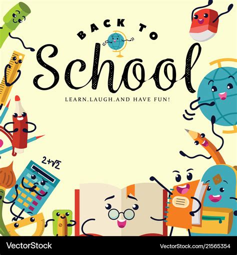 Back to school poster welcome colorful template Vector Image