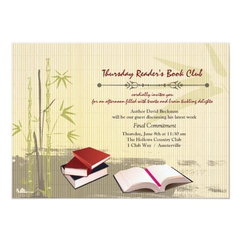 Dinywageman: Book Club Invitations