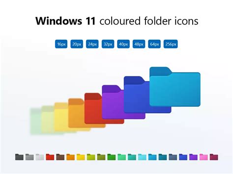 Icons Colored folders, 20 colors download on VSThemes.org