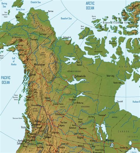 Online Map of Western Canada Terrain