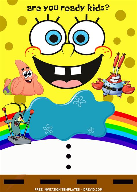 11+ Cute Spongebob Squarepants Birthday Invitation Templates | Download ...