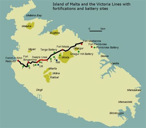 Malta's Victoria Lines walking route maps | Malta travel, Malta map, Malta