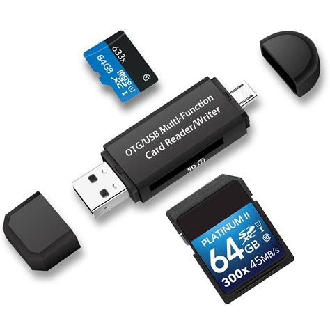 TSV Micro USB OTG to USB 2.0 Adapter SD/Micro SD Card Reader with ...