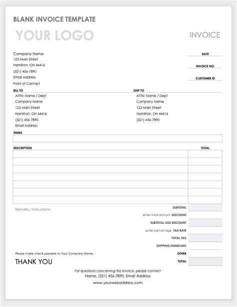 Free MS Word Invoices Templates | Smartsheet