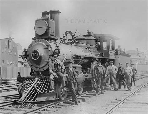 1800s Train 705 Engine Locomotive Photo 7 Men Railroad Engineer - Etsy