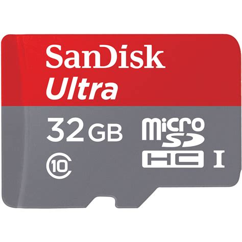 SanDisk 32GB Ultra UHS-I microSDHC Memory SDSQUNC-032G-AN6IA B&H