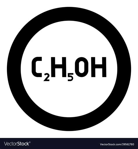 Chemical formula c2h5oh ethanol ethyl alcohol Vector Image