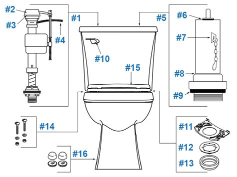 Kohler Elliston Toilet Repair Parts