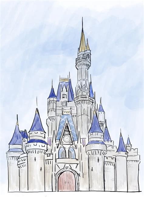 I wanted to try digital sketching so I drew Cinderella’s castle on my ...