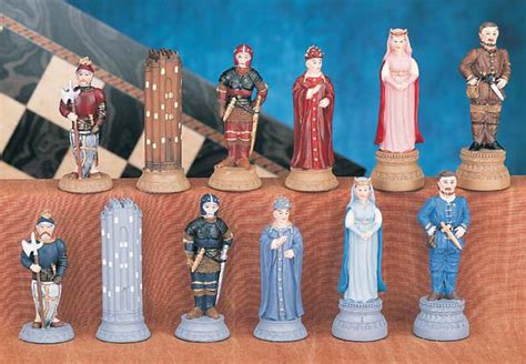 Polyresin Two Tone Medieval Chess Pieces