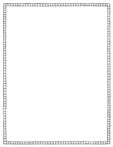 Page Border Template - Squares - Black and White - Tim's Printables