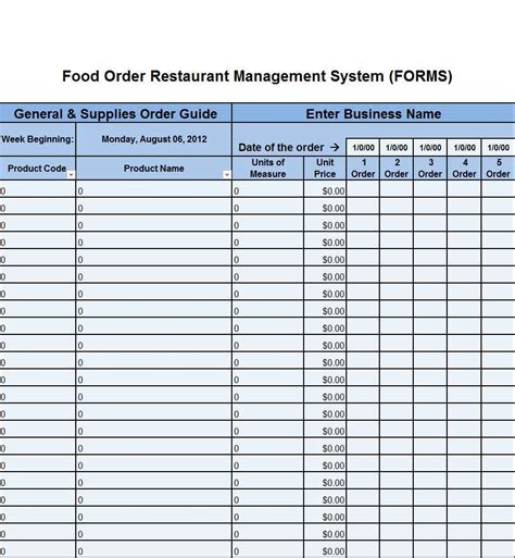 Bar Inventory Sheet ~ Excel Templates