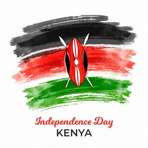 Free Vector | Independence day in kenya with flag painted