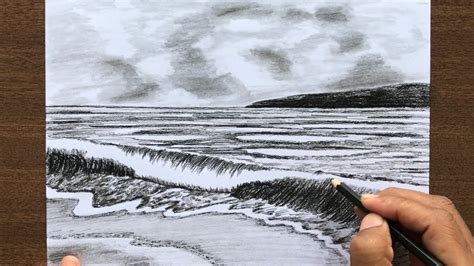 How To Draw Ocean Waves With Pencil