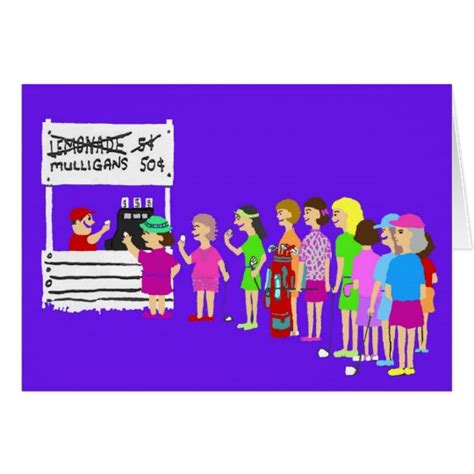 Mulligan Ladies Golf Cartoon Card | Zazzle