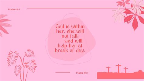 Pink flower Bible verse Psalms 46:5 Christian Desktop Wallpaper ...