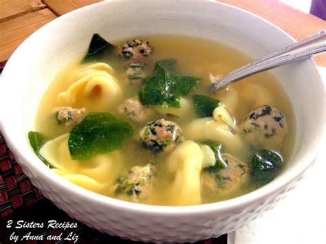 Italian Wedding Soup with Spinach Meatballs - 2 Sisters Recipes by Anna ...