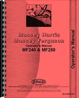 Massey Ferguson 240 Tractor Operators Manual