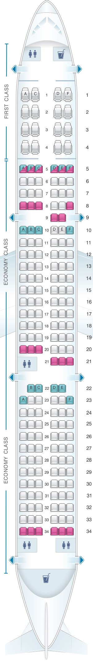 Seat Map American Airlines Airbus A321 187pax | SeatMaestro