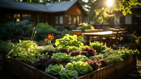 Wooden house in village with plants and flowers in backyard garden ...