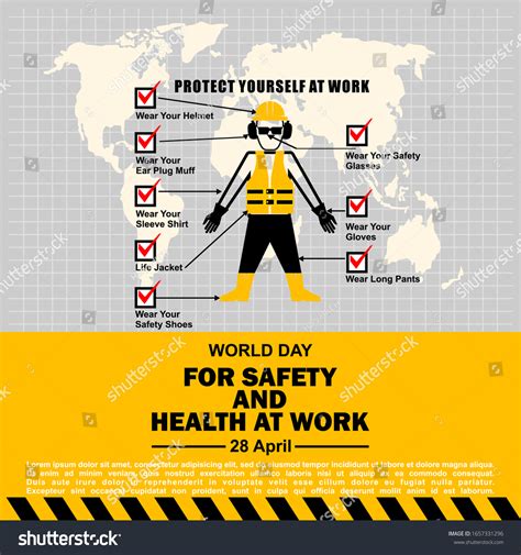 World Day Safety Health Work Poster Stock Vector (Royalty Free ...