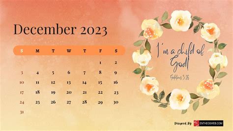 Christian Floral 2023 Calendar Desktop Wallpaper | EntheosWeb