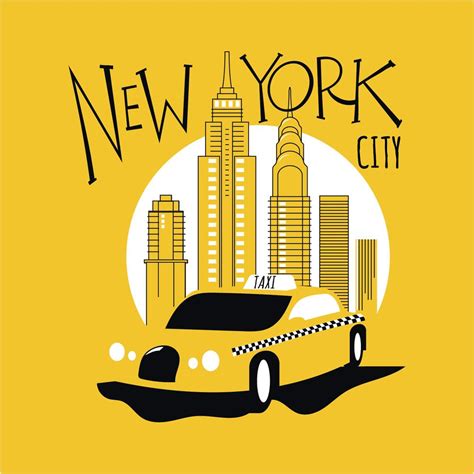 Yellow Taxi in the New York City Street 273204 Vector Art at Vecteezy