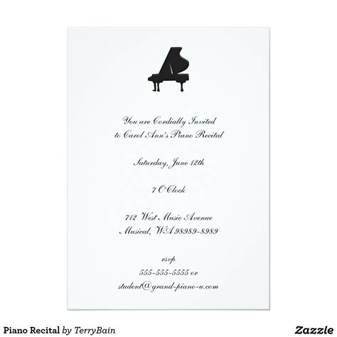 Piano Recital Invitation | Zazzle.com | Piano recital, Recital, Piano