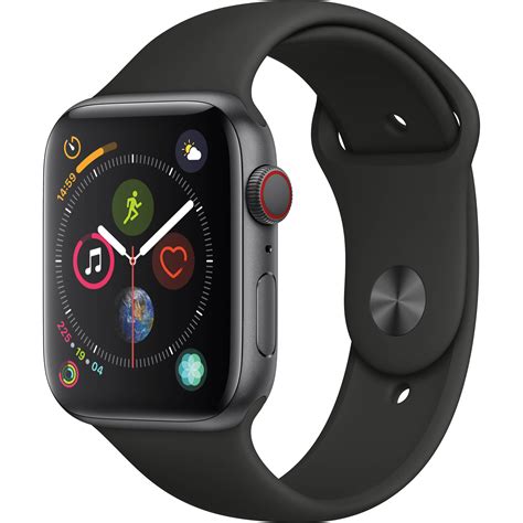 Apple Watch Sport Series 4 (GPS + Cellular) 44mm Space Gray w/ Black ...