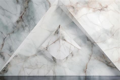 Premium AI Image | A white marble wall with a triangle design