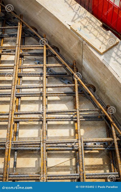 Reinforcement Bars of an RC Slab in a Construction Site. Stock Photo ...