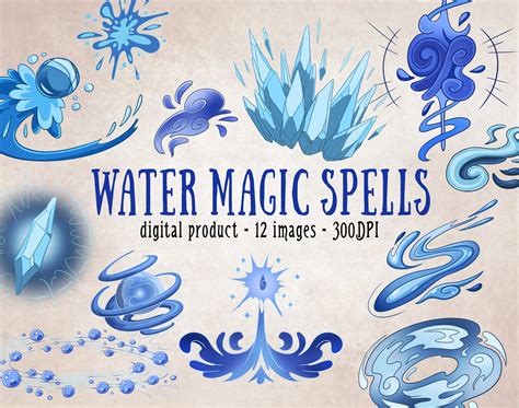 Water Fantasy Art Magic Clipart Magic Spell Water PNG | Etsy