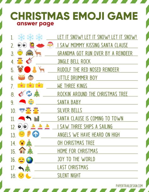 Free Printable Christmas Song Emoji Game With Answers - Printable Online