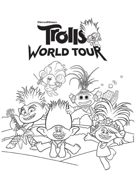 Trolls World Tour Coloring Pages. Print for Free New Trolls