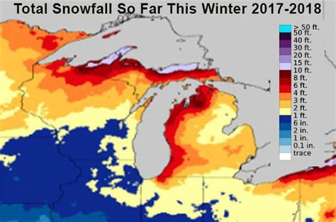 Snowfall tally on Michigan's winter so far shows one area over 200 ...