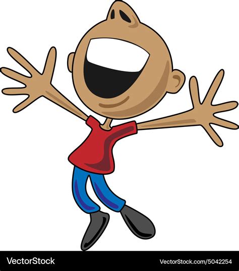 Happy cartoon man jumping for joy Royalty Free Vector Image