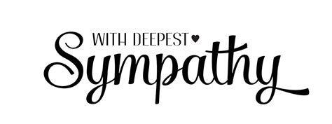 with deepest sympathy. Vector black ink lettering isolated on white ...