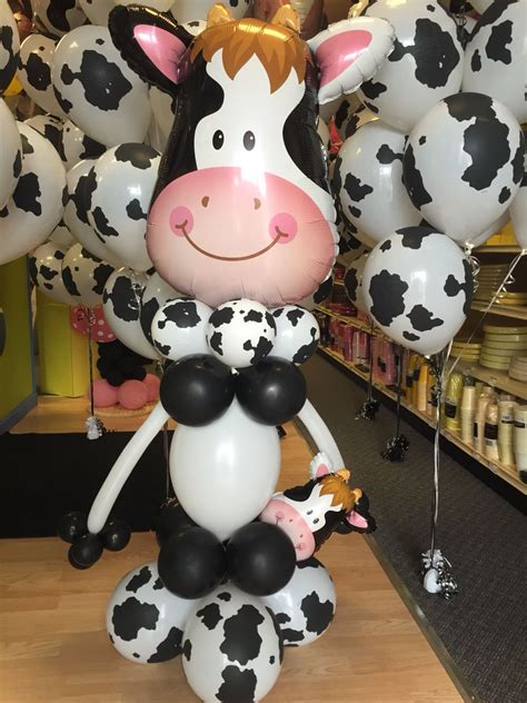 Cow character balloons. Balloon bouquets. Cow prints | Cow birthday ...