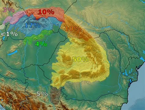 Share of the Carpathian mountains per country. [OC] : r/MapPorn