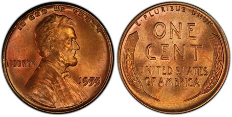 Images of Lincoln Cent (Wheat Reverse) 1955 1C Doubled Die Obverse, RD ...