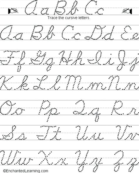 Cursive Writing A To Z Worksheets